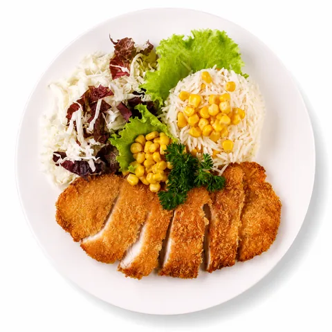 Куриный шницель с рисом