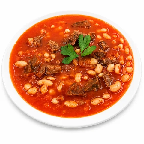 Тушеное мясо с фасолью
