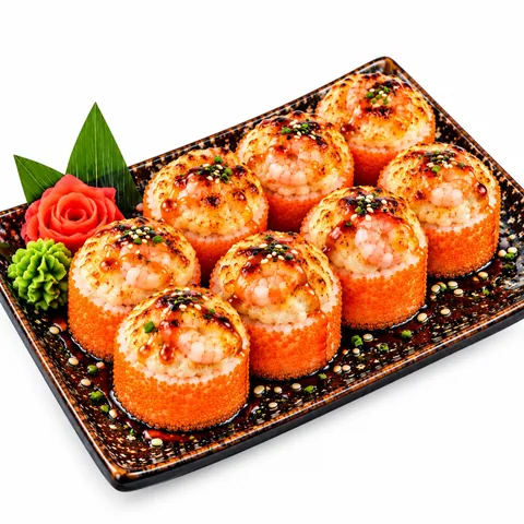 Запечённый ролл с креветками