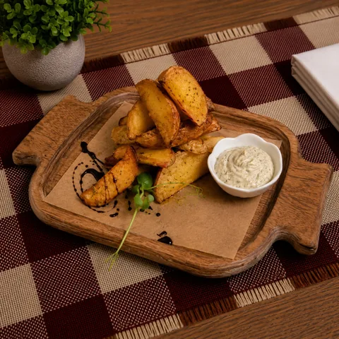 Картофель Айдахо с чесноком и зеленью